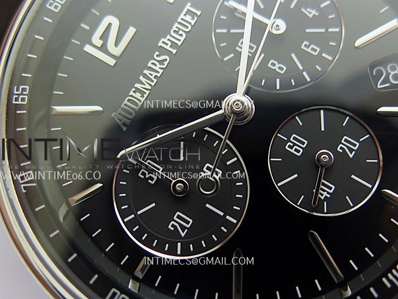 Code 11.59 Chrono 26393 SS APSF 1:1 Best Edition Black Dial On Black Leather Strap Super Clone SA4401